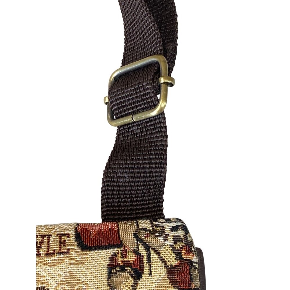 Vintage-Inspired Womens Crossbody Bag With Fashion Print Multiple Zipper Pockets - Picture 7 of 9
